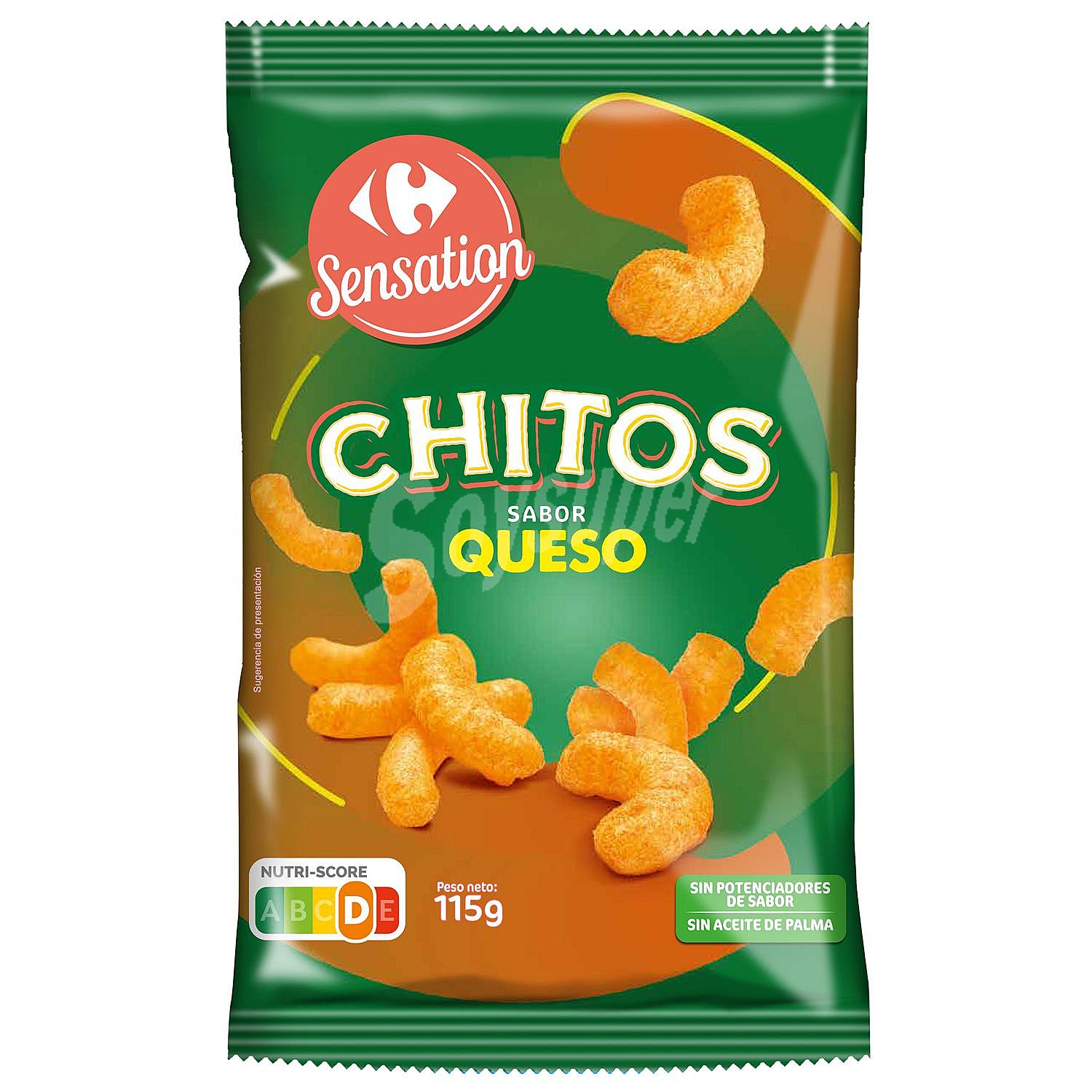 Aperitivo de maiz sabor queso Chitos Carrefour sin aceite de palma