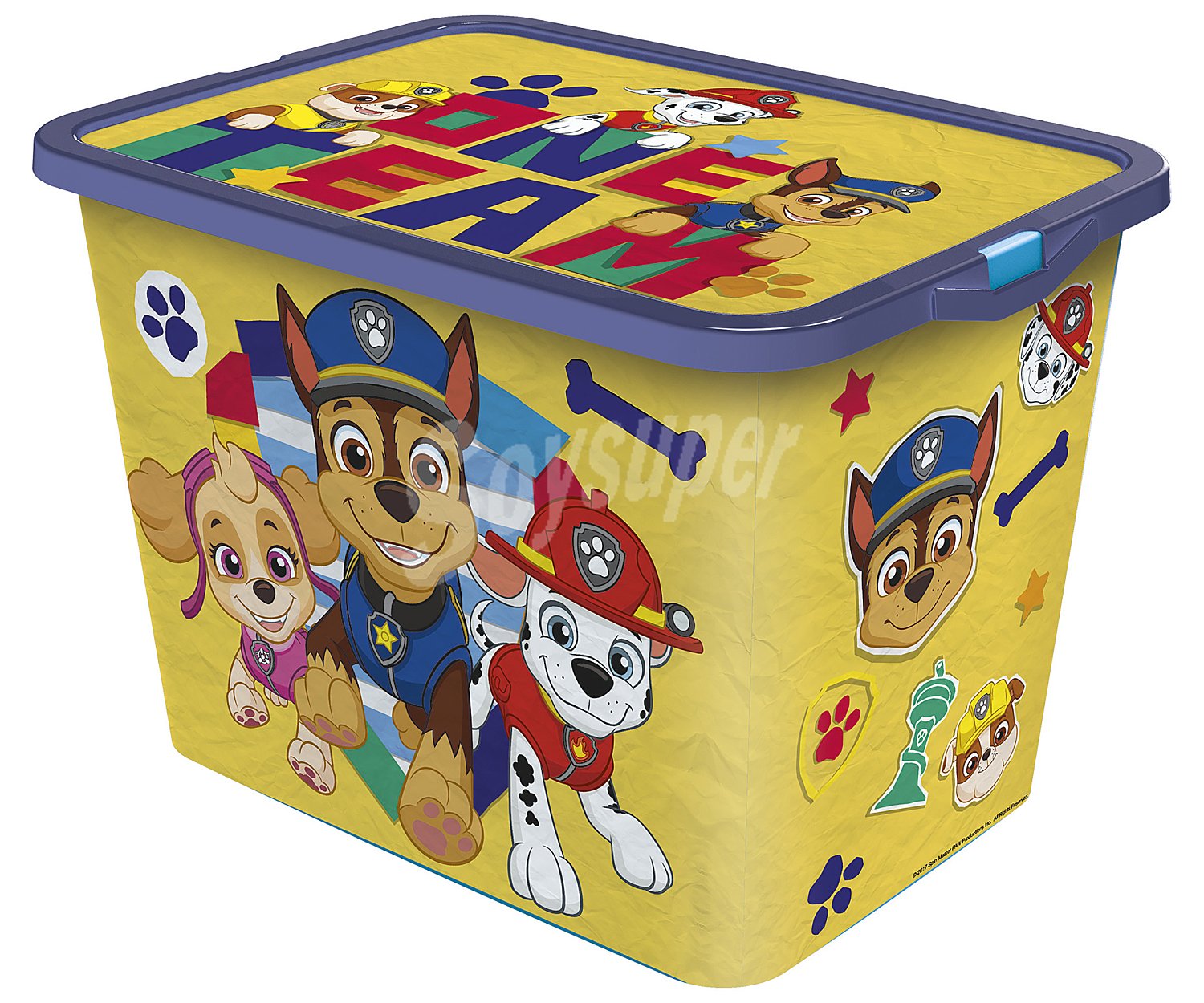 Caja de ordenación con tapa y diseño Paw Patrol, 23 litros,