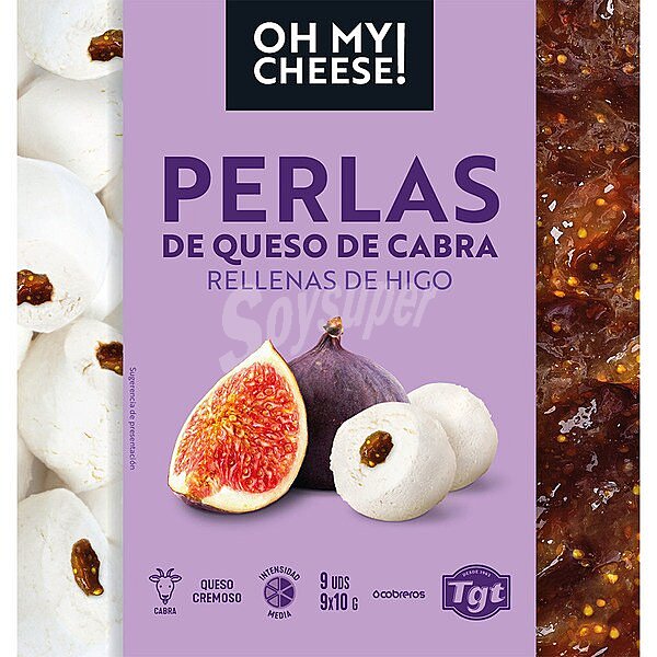 Perlas de queso de cabra cremoso rellenas de higo pack 9 x 10 g MY cheese