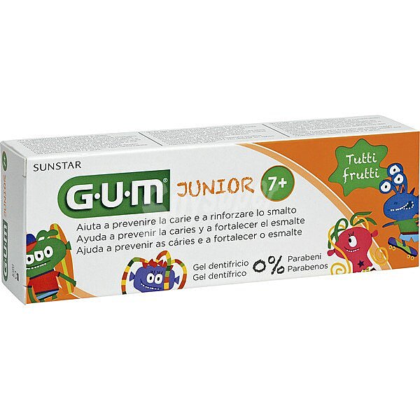 Junior gel dentífrico infantil a partir de 7 años sabor tutti frutti