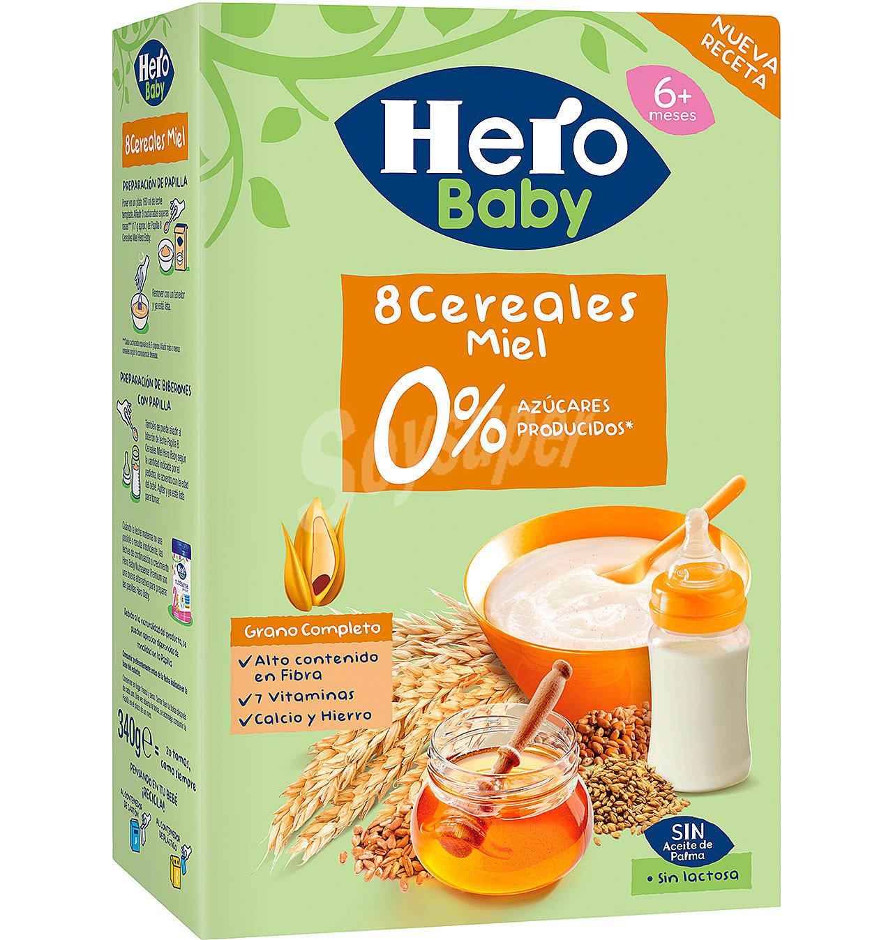 Papilla de 8 cereales y miel para bebés a partir de 6 meses hero