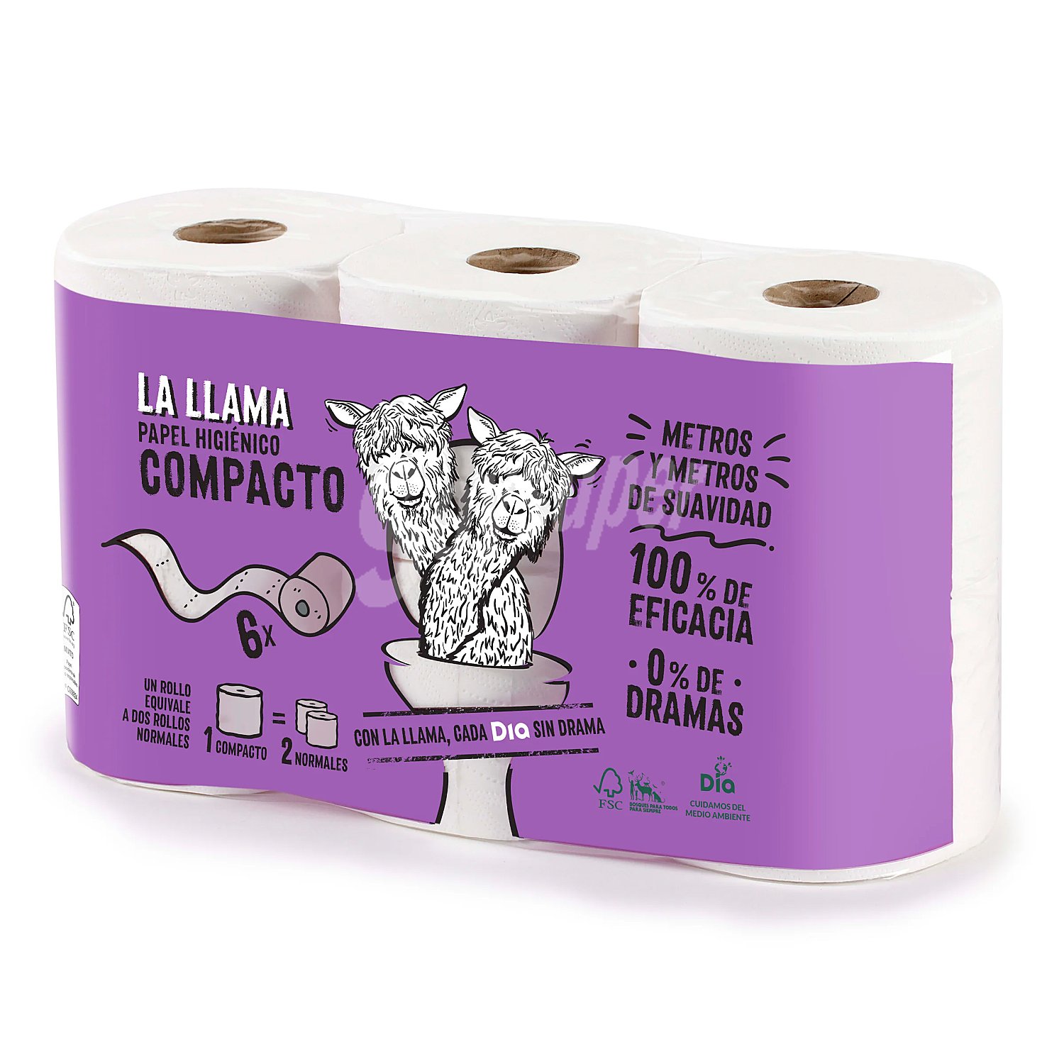 Papel higiénico compacto doble rollo La llama