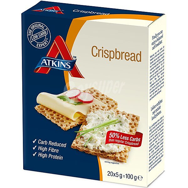 Crispbread cracker crujientes con bajo nivel de cabohidratos y alto en proteinas