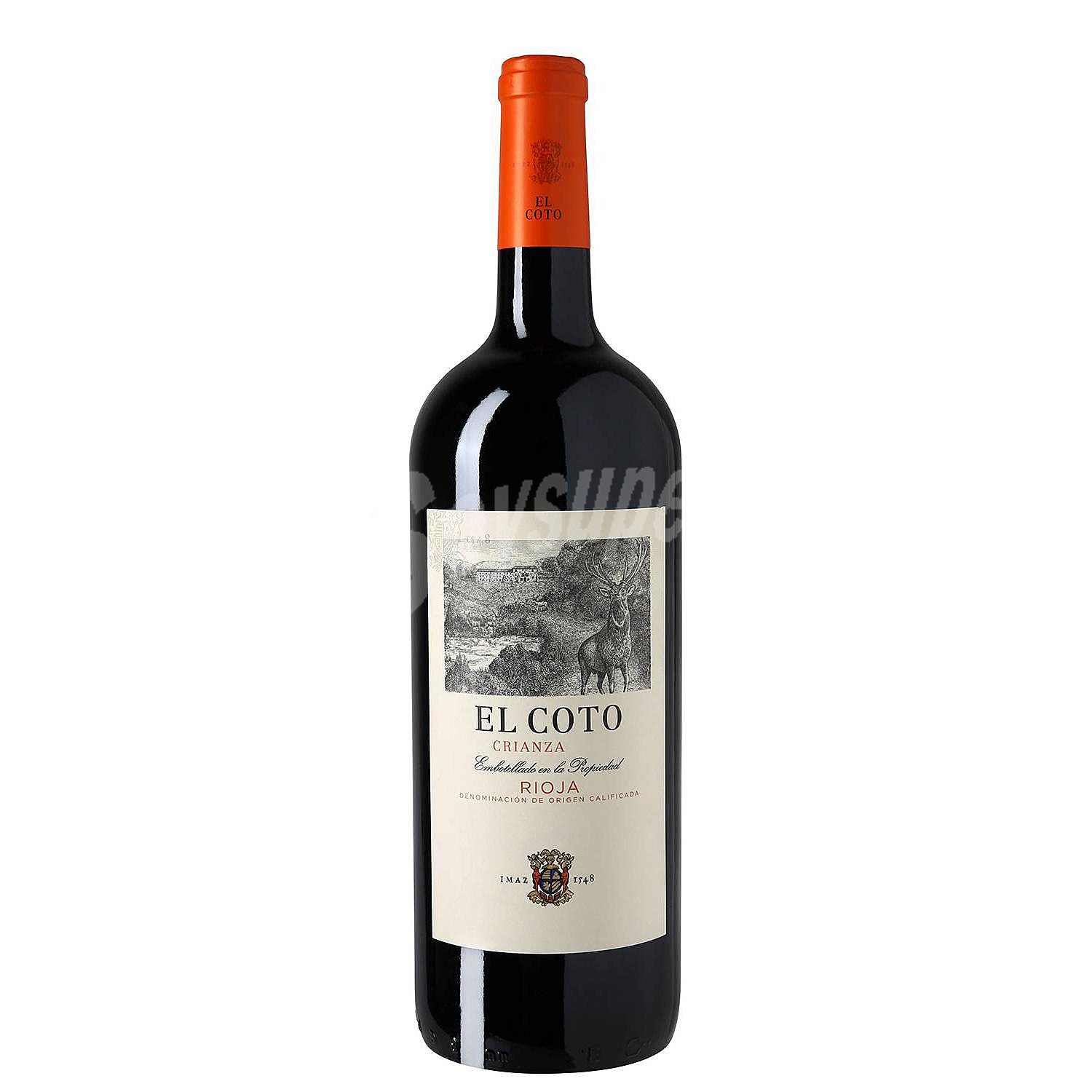 Vino tinto crianza con denominación de origen Rioja