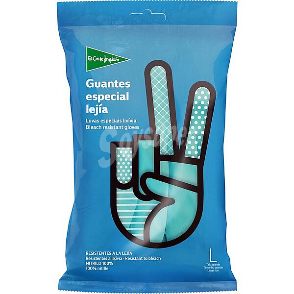 Guantes nitrilo especial lejía talla grande