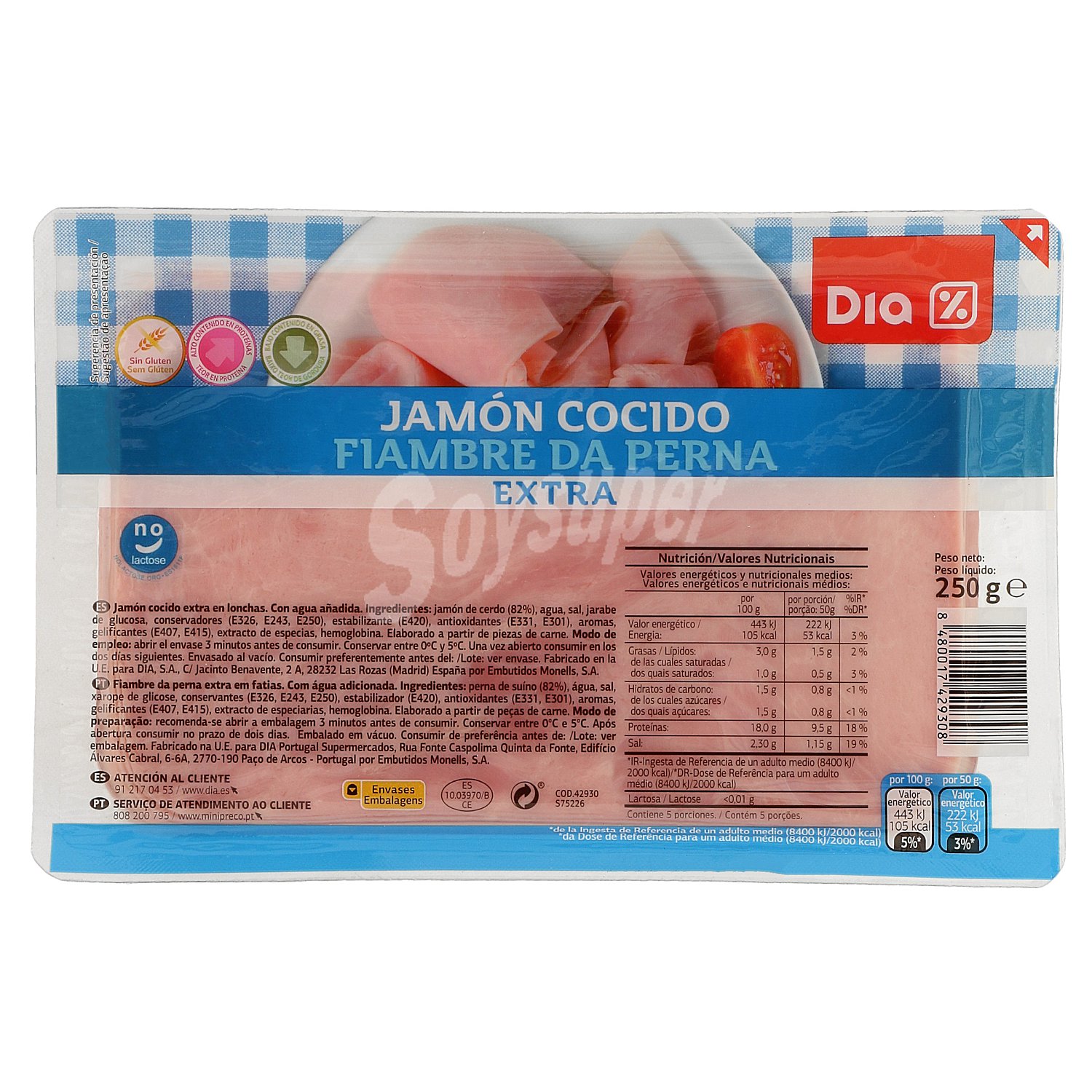 Jamón cocido extra