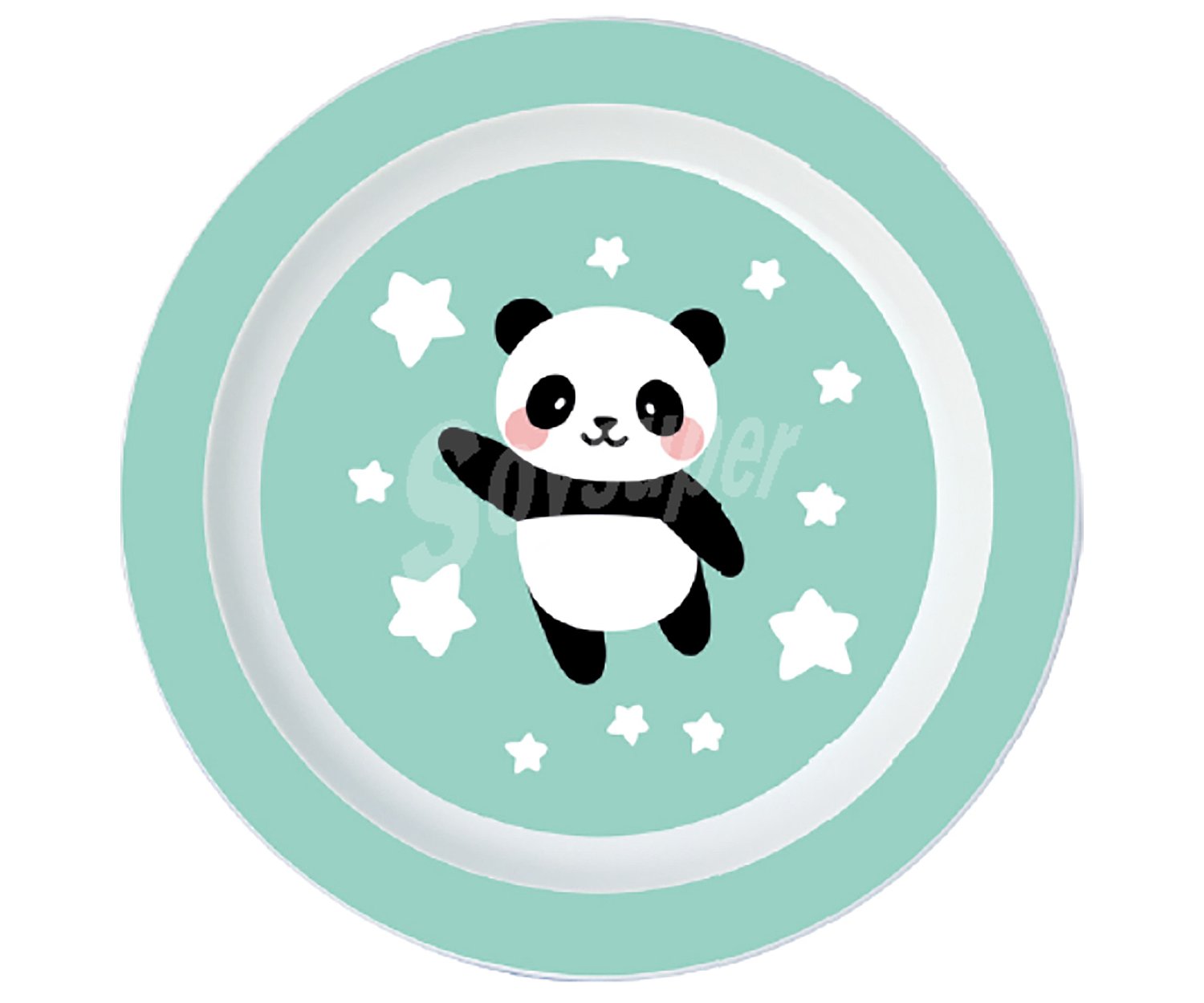 Plato infantil micro Kids diseño Panda, 21cm. actuel.