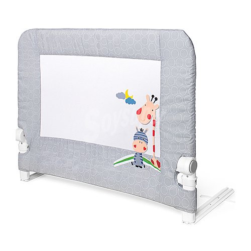 Barrera de cama de 90cm, abatible, color gris, INTERBABY.