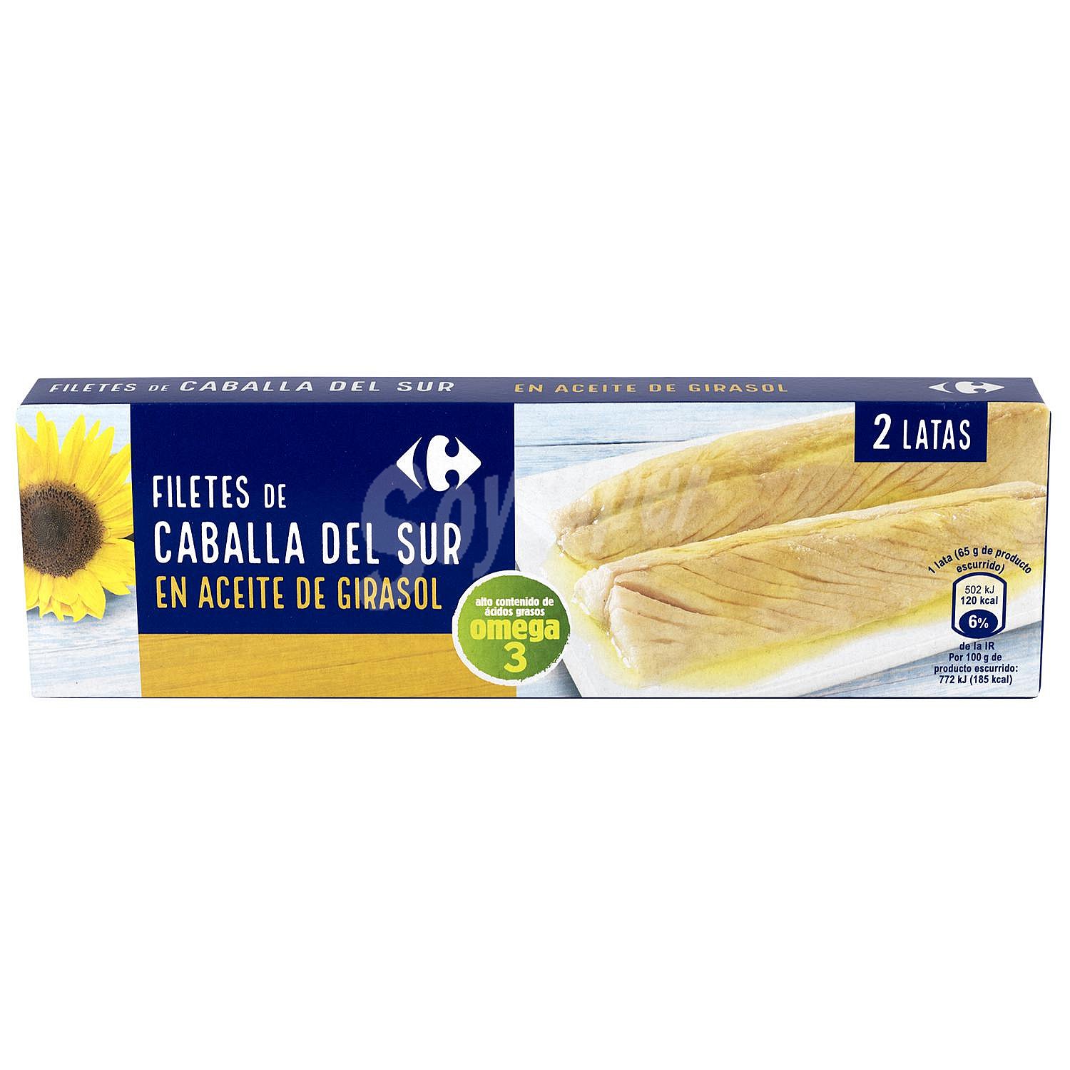 Filetes de caballa del sur en aceite de girasol Carrefour