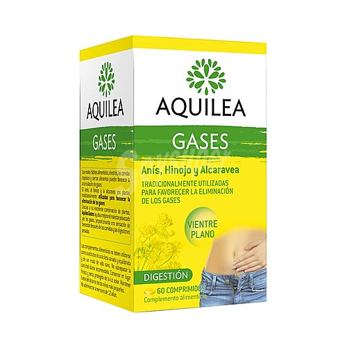 Aquilea Complemento alimenticio en comprimidos masticables de sabor menta, que facilita la digestión aquilea Gases