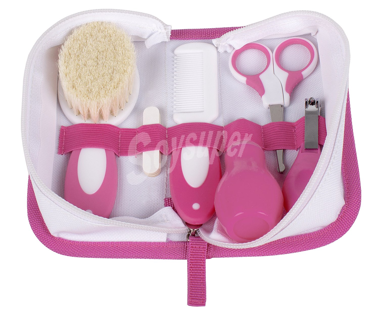 Set de higiene para bebé, color rosa, pispas.