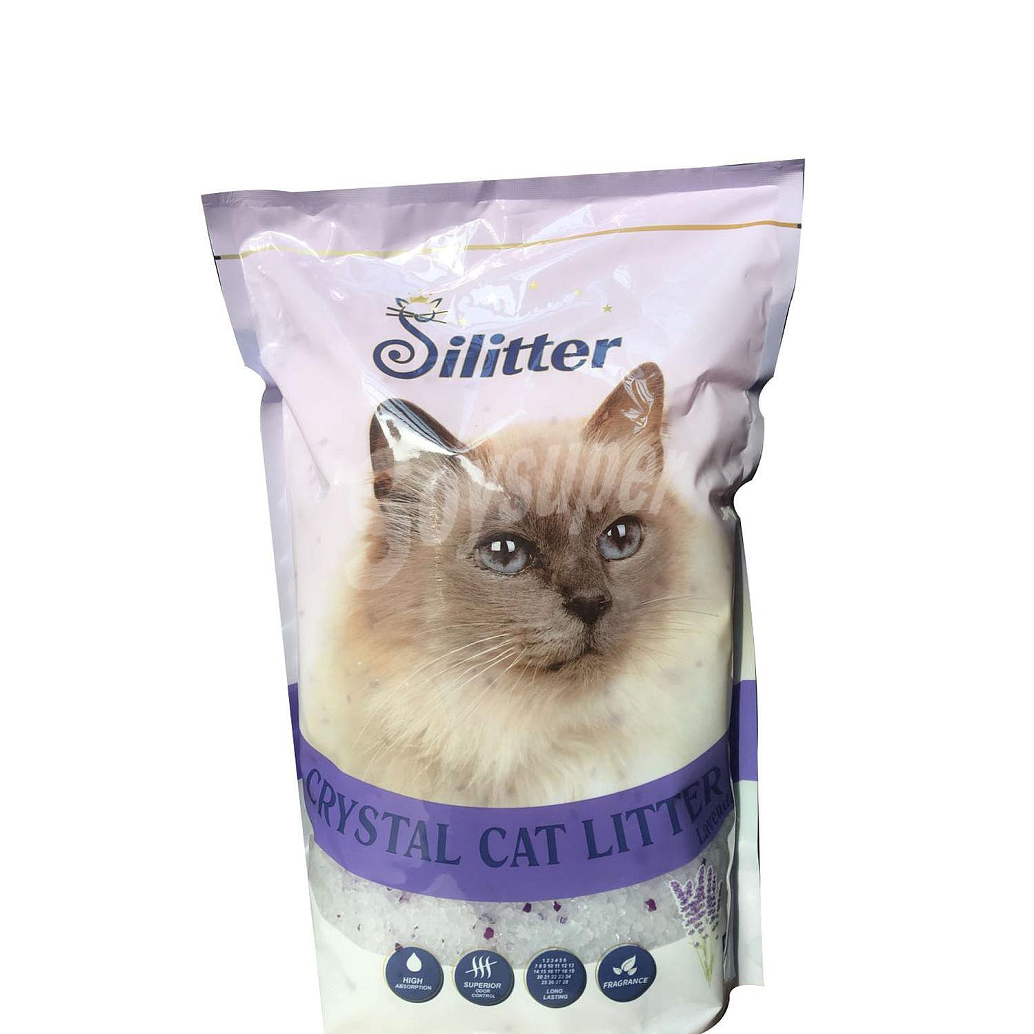 Silica gel frangacia lavanda para gatos