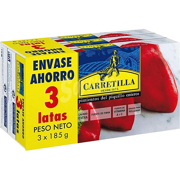 Pimientos del piquillo enteros extra neto escurrido