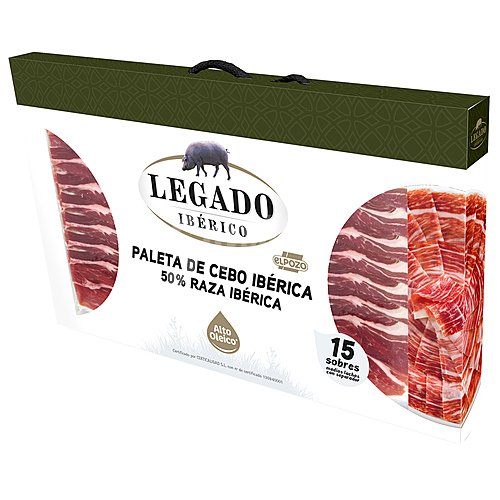 Legado ibérico de paleta de cebo ibérica (50% raza ibérica) cortado en medias lonchas con separador legado ibérico