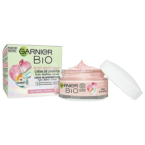 Garnier Crema con acción 3 en 1, nutre, reafirma e ilumina, especial pieles apagadas garnier Bio