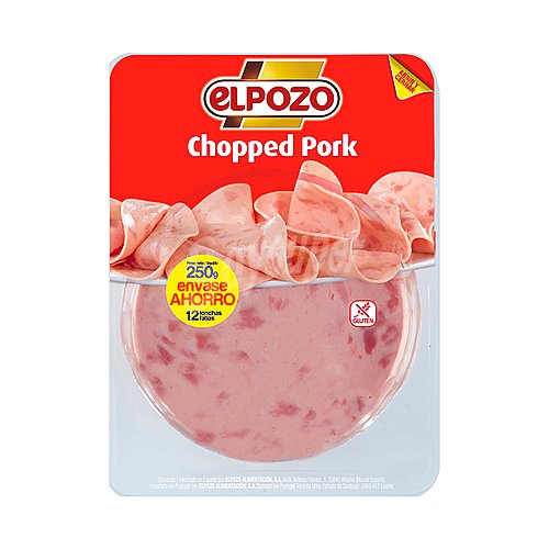 EL pozo Chopped pork, sin gluten y cortado en lonchas EL pozo