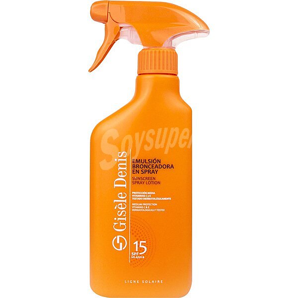 Emulsión bronceadora FP-15 con vitaminas C y E