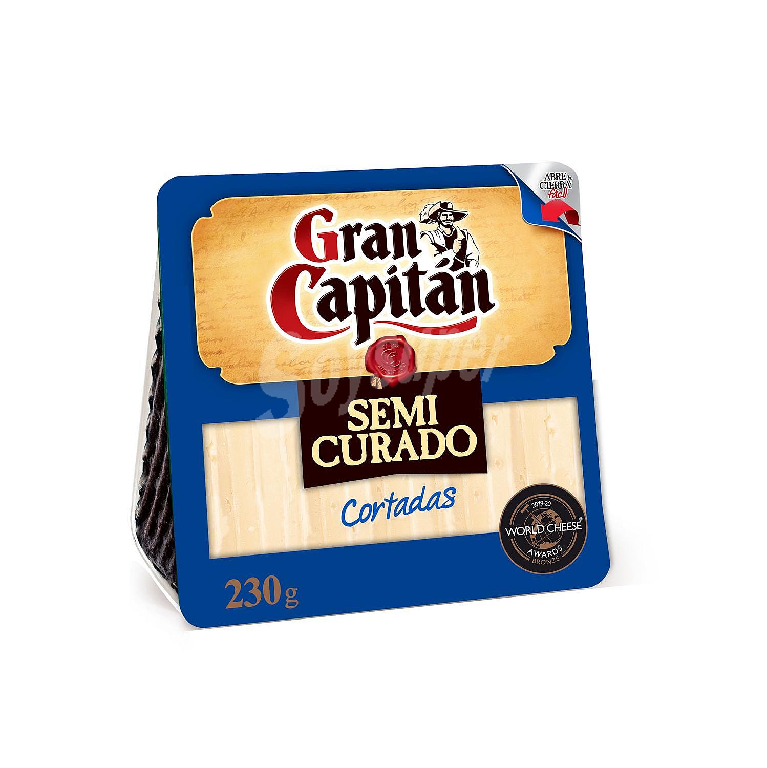 Queso de mezcla semicurado Gran Capitán cuña cortada