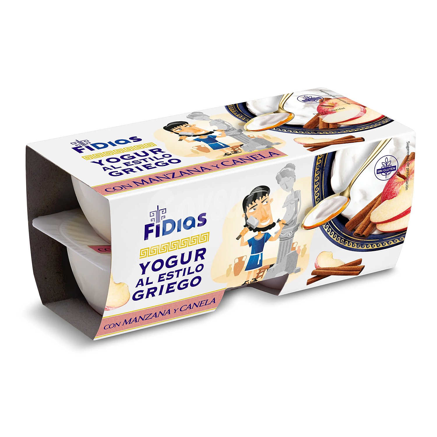 Yogur griego con manzana y canela Fidias