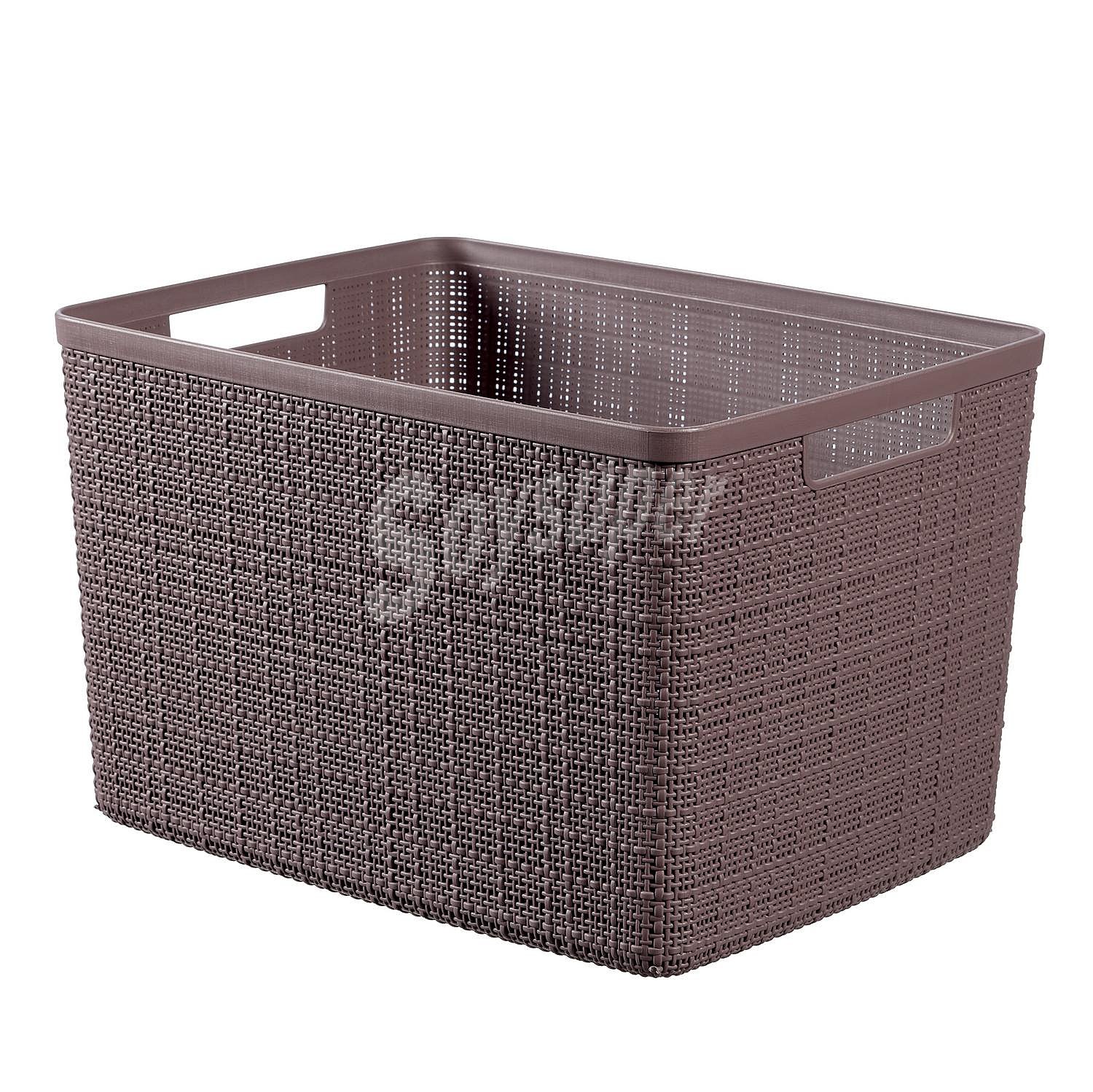 Cesta Jute Rectangular curver 28X23X26cm - Marrón