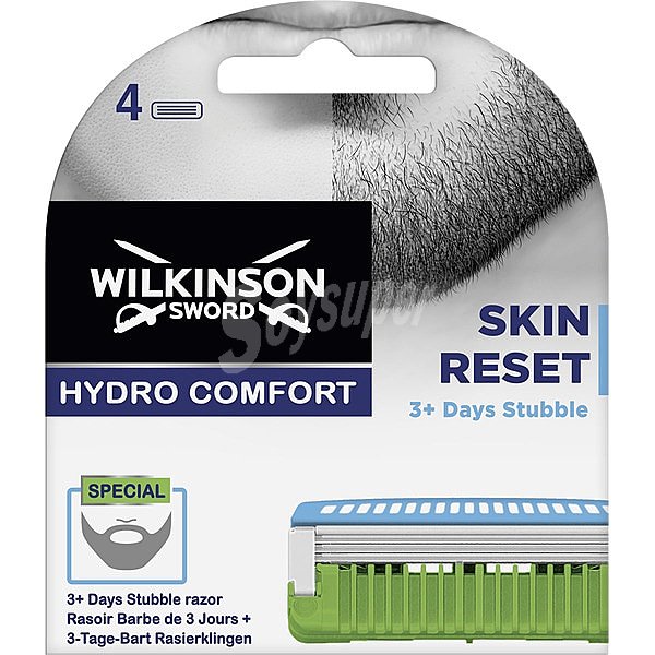 Recambio maquinilla de afeitar Hydro Comfort Skin Reset estuche 4 recambio