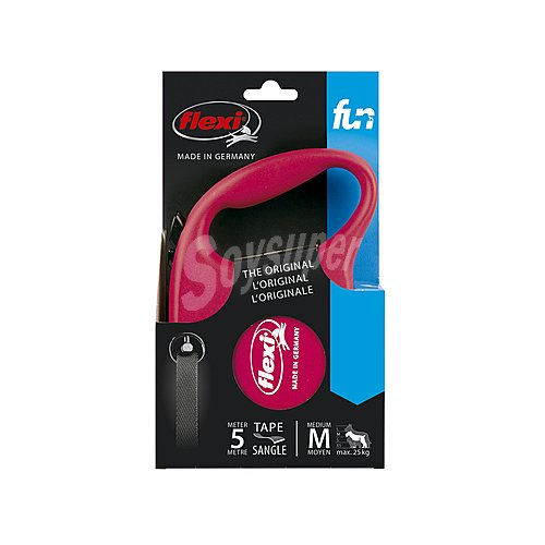 Flexi Correa para perros cinta roja flexi FUN Tlla M 5 metros