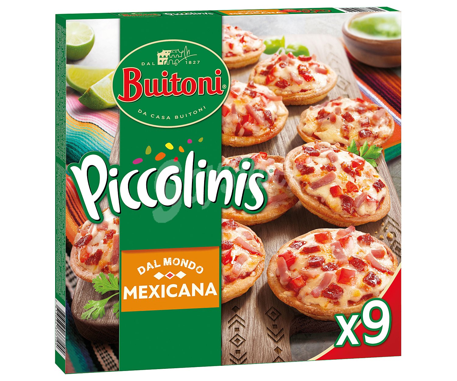 Piccolinis de jamón ahumado, pepperoni y pimientos