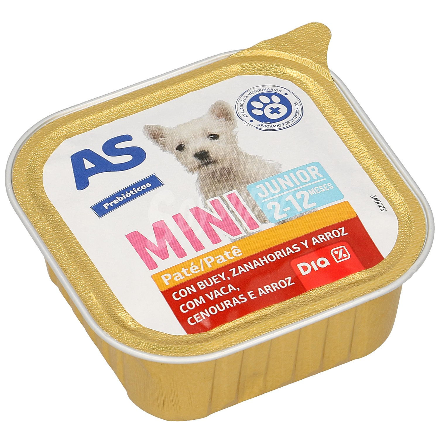 Alimento para perros junior con carne As