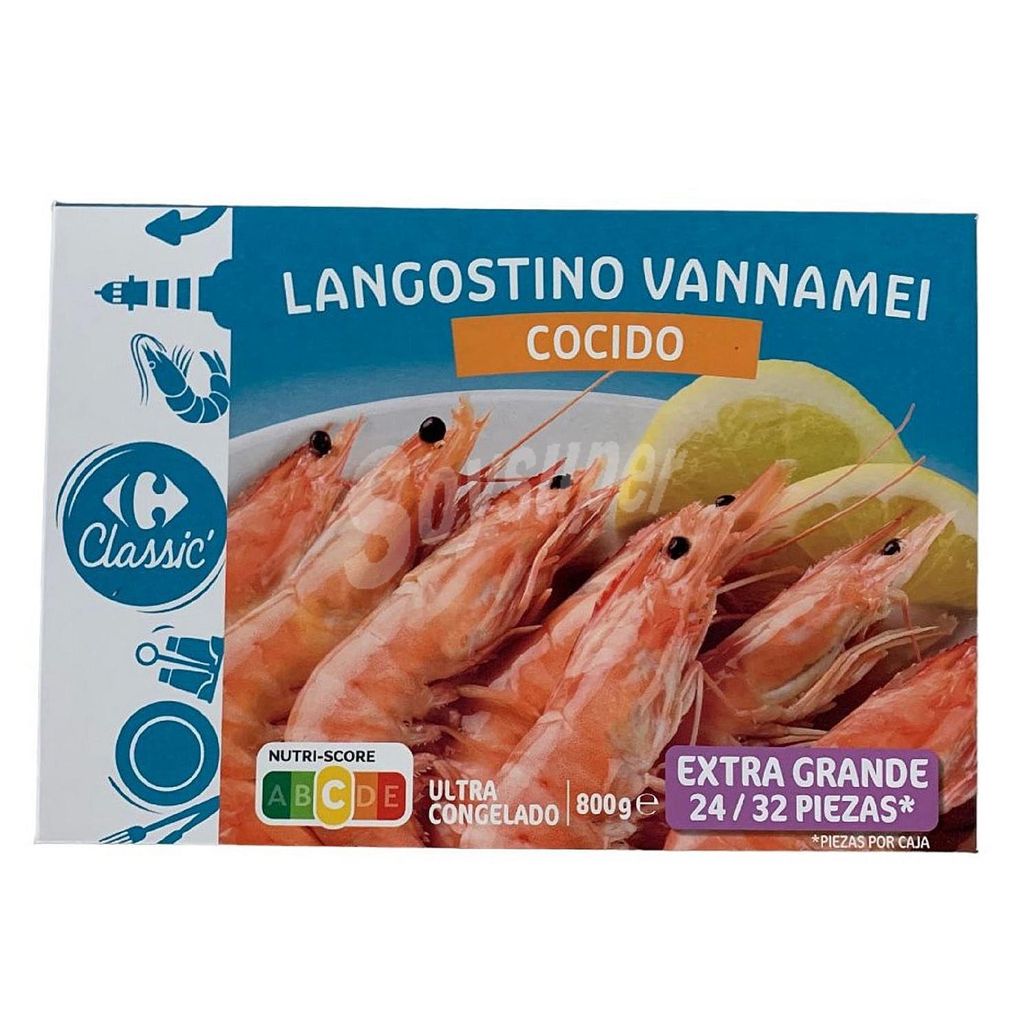 Langostino extra grande cocido 24/32 Carrefour