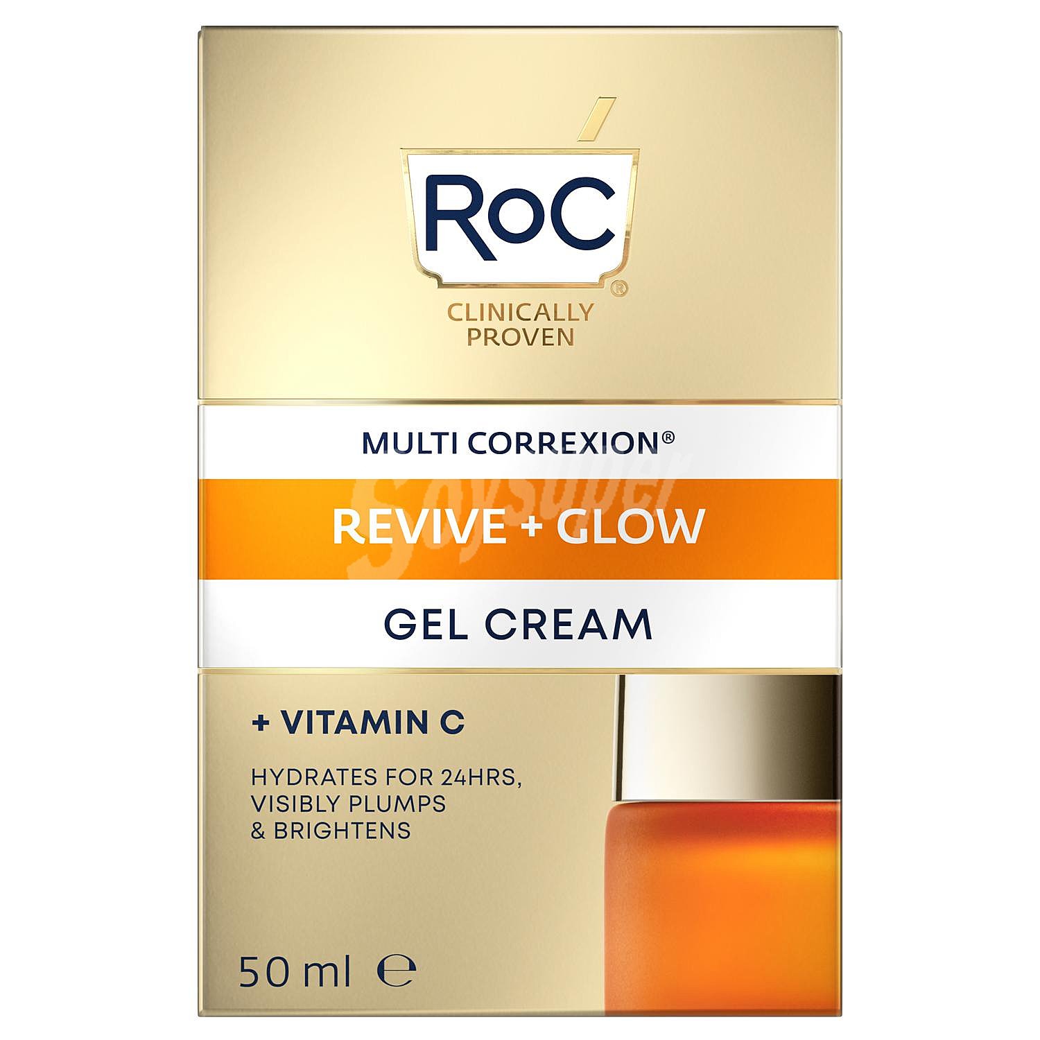 Crema facial en gel rica en vitamina C Multi Correxion Revive + Glow Roc