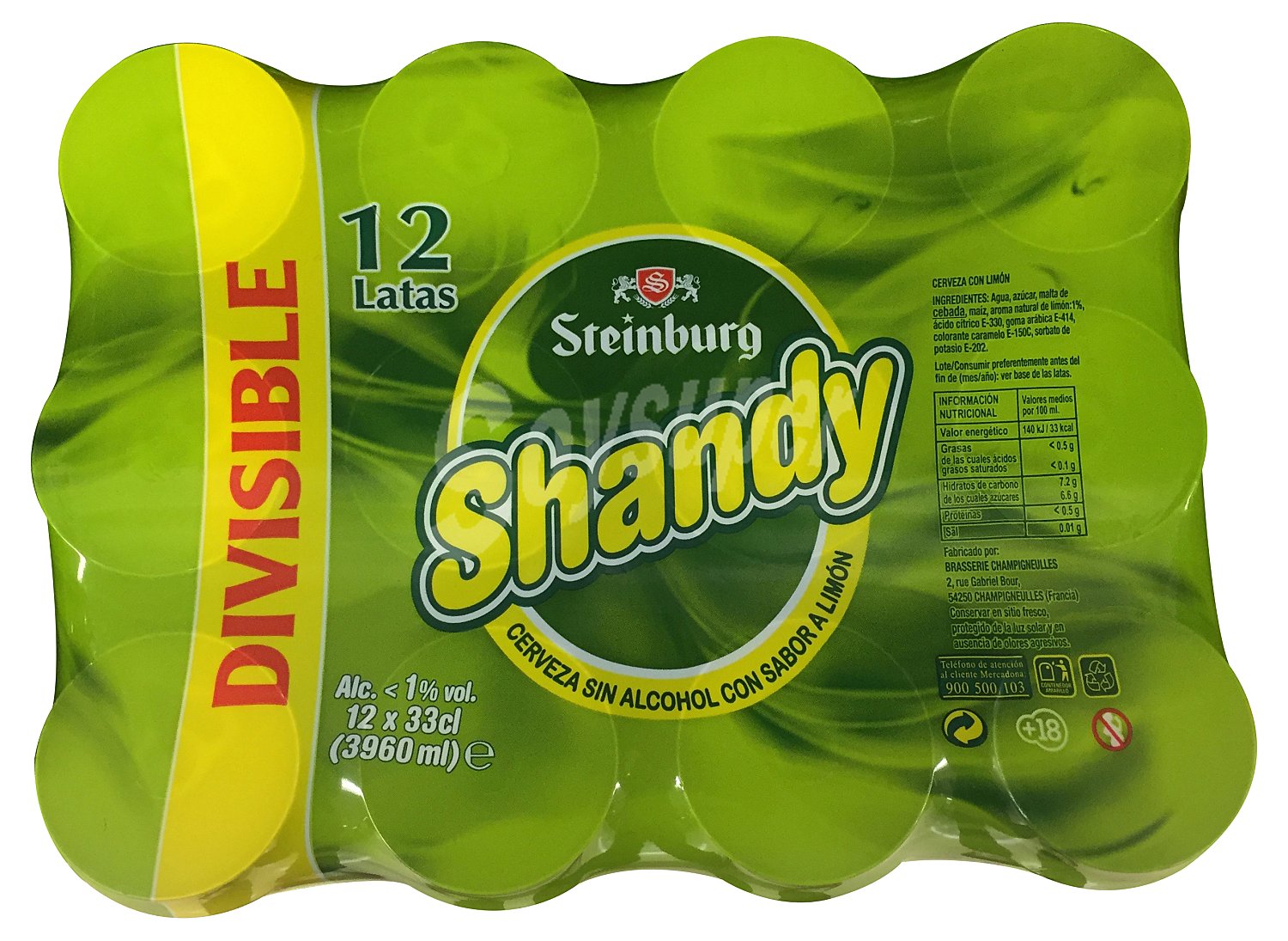 Cerveza shandy con limon sin alcohol