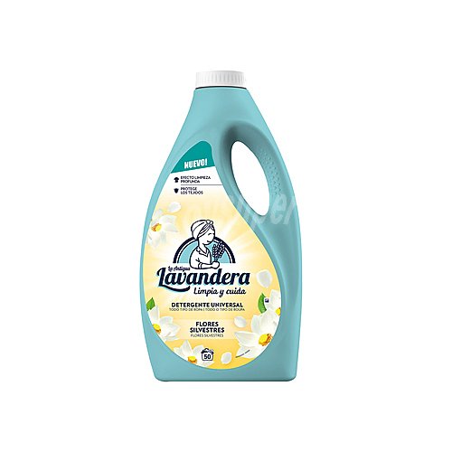 LA antigua lavandera Detergente para ropa Universal, Flores Silvestres LA antigua lavandera 50 lav