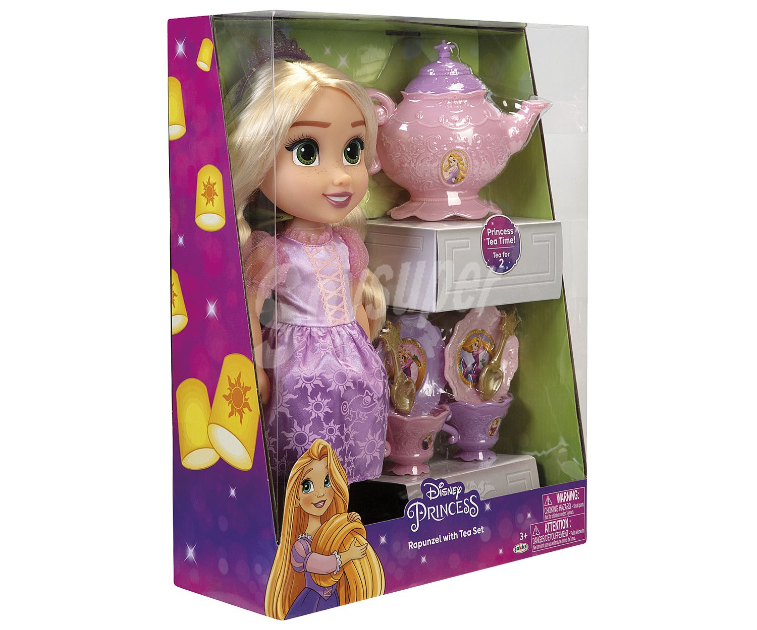 Muñeca Ariel o Rapunzel con accesorios juego de té, princesas disney.