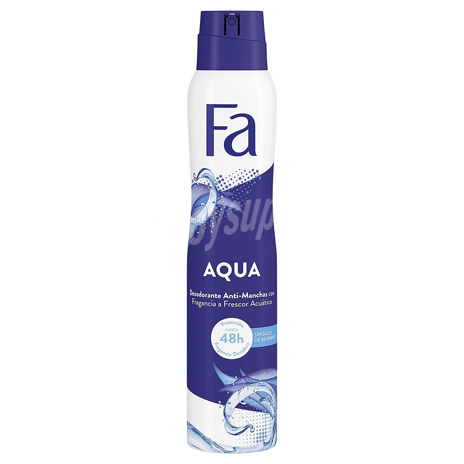 Desodorante Aqua frescor acuático 48h protección anti-manchas 0% sales de aluminio