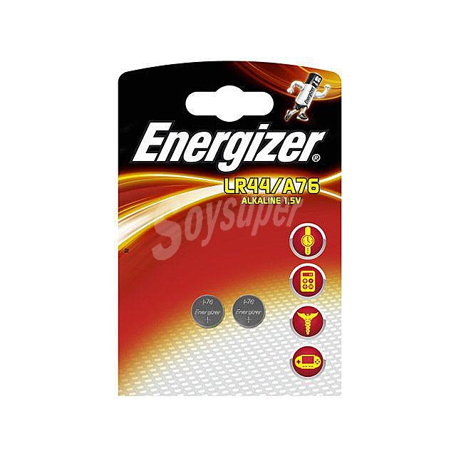 Pilas de botón alcalinas LR44, A76,1,5V, energizer