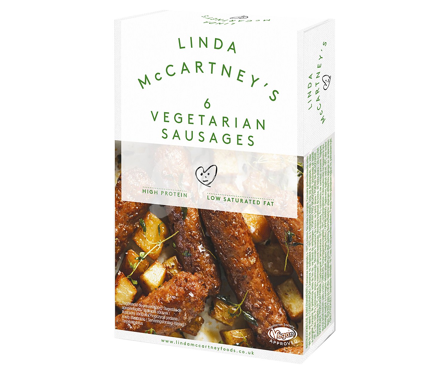 Salchichas veganas congeladas a base de proteína de soja texturizada mccartney´s