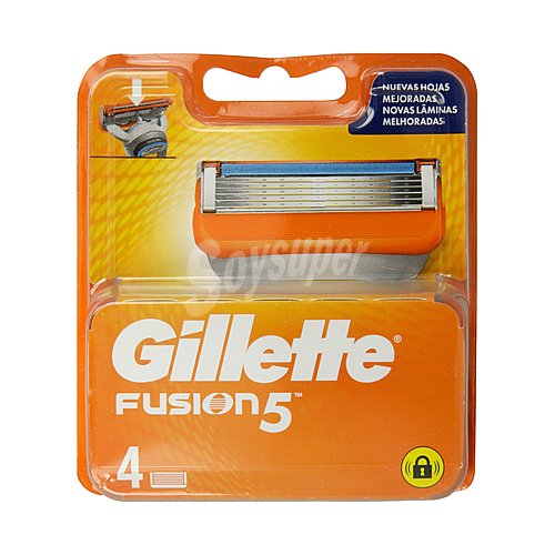 Gillette Recambio de cuchillas de cinco hojas para maquinilla de afeitar gillette Fusion 5