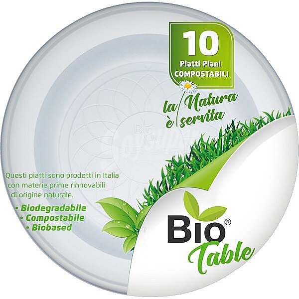 Plato llano compostable 22cm