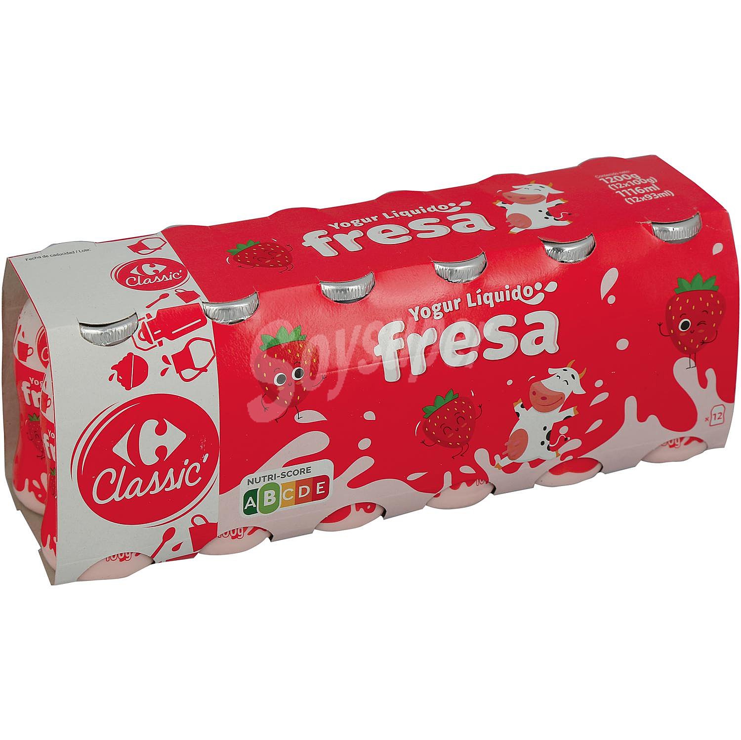 Yogur líquido de fresa Carrefour Classic'