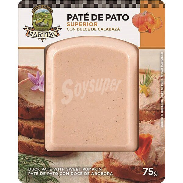 Paté de pato superior con dulce de calabaza Martiko sin gluten