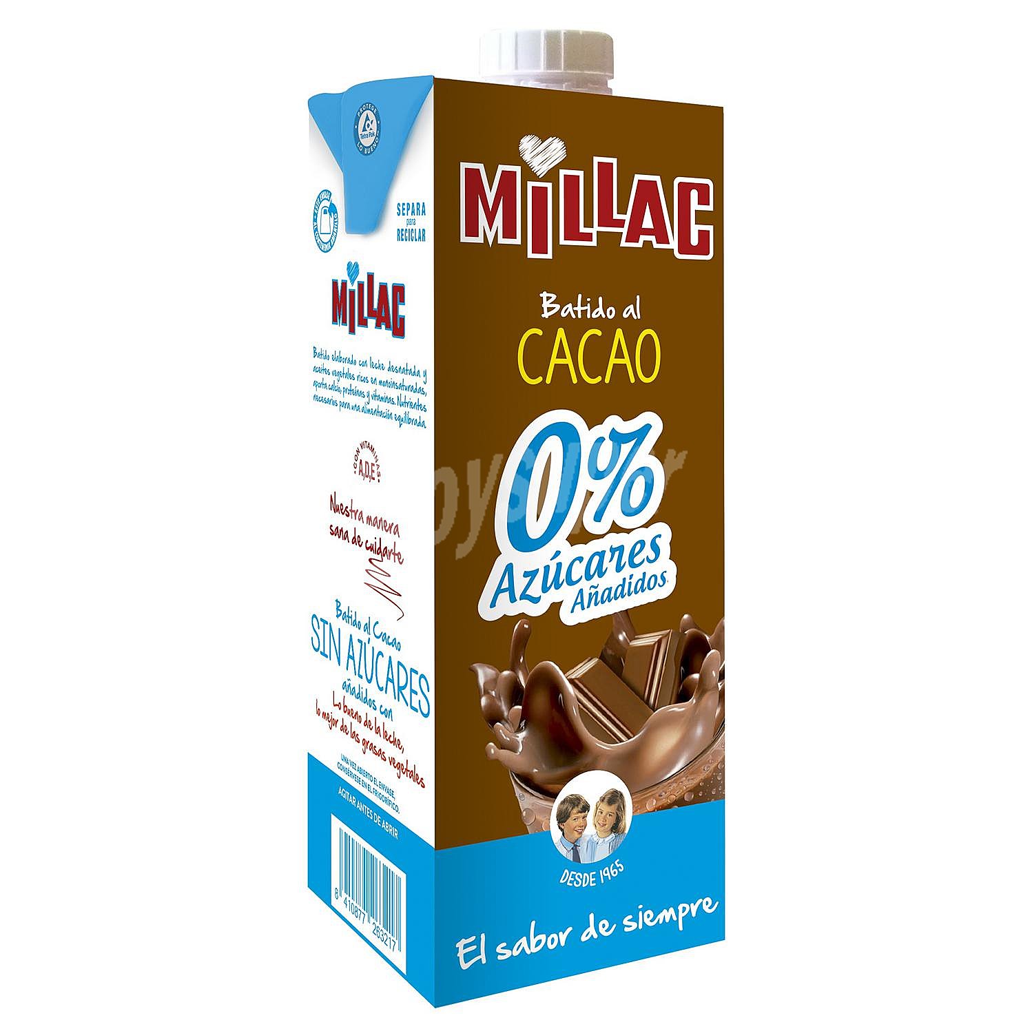 Batido al cacao 0% azúcares añadidos