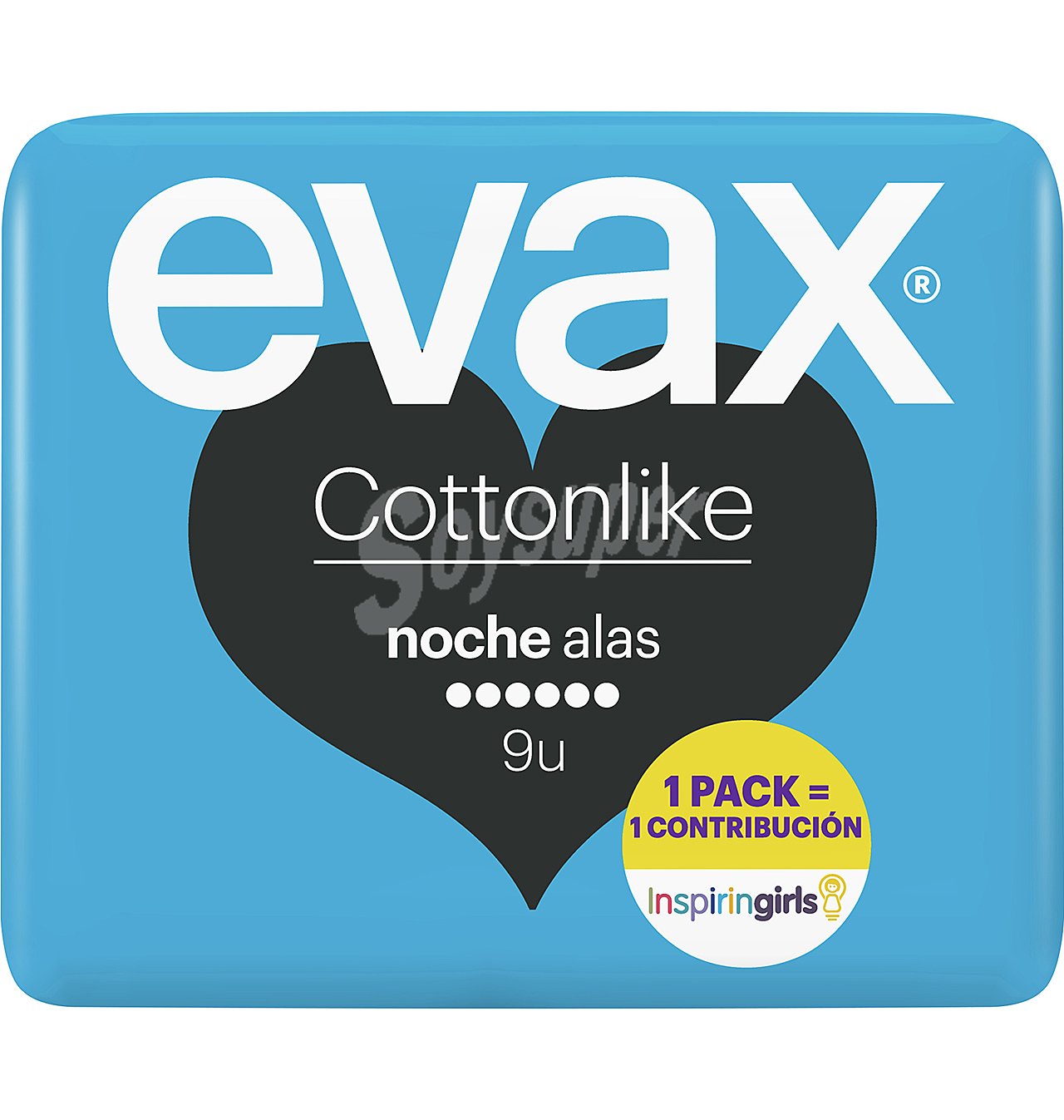 Compresas de noche con alas evax Cottonlike