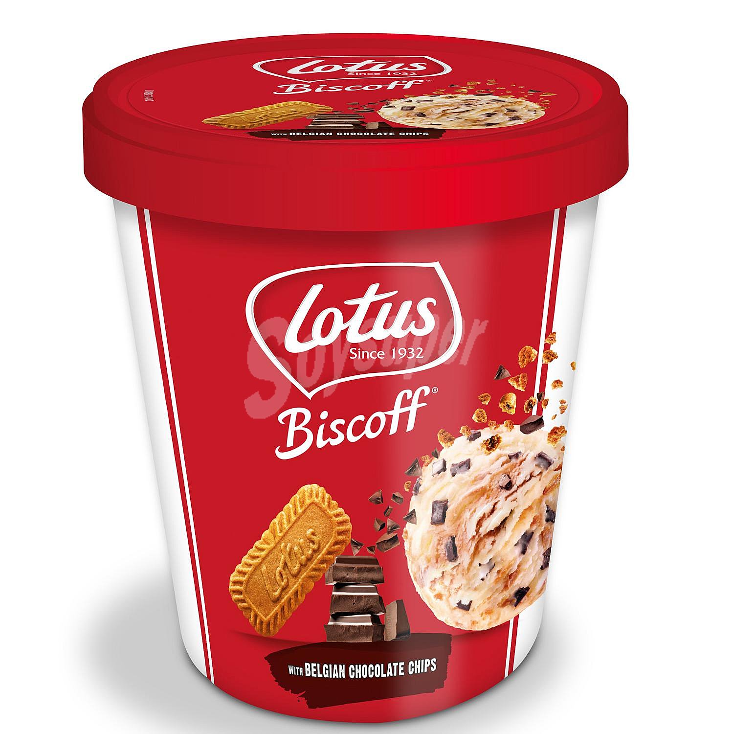 Biscoff helado de galleta caramelizada con pepitas de chocolate belga