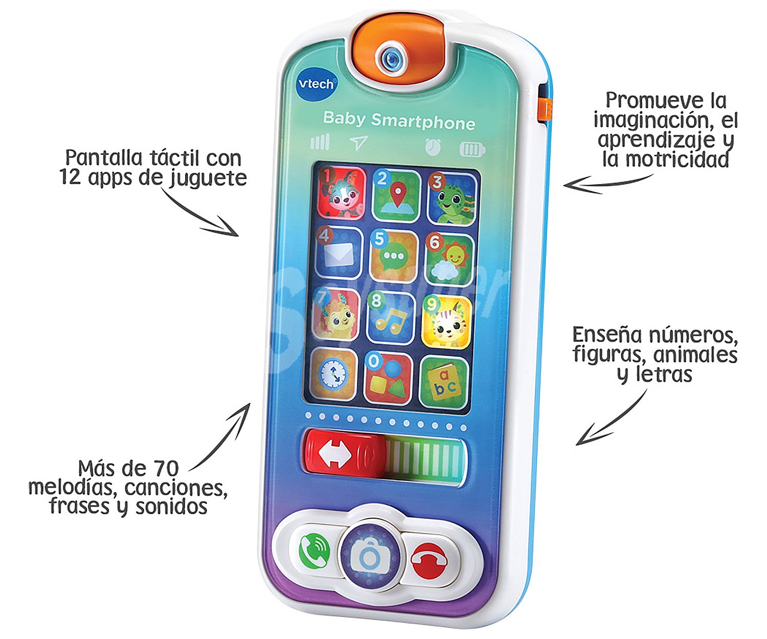 Teléfono inteligente para bebés con funciones educativas, vtech.