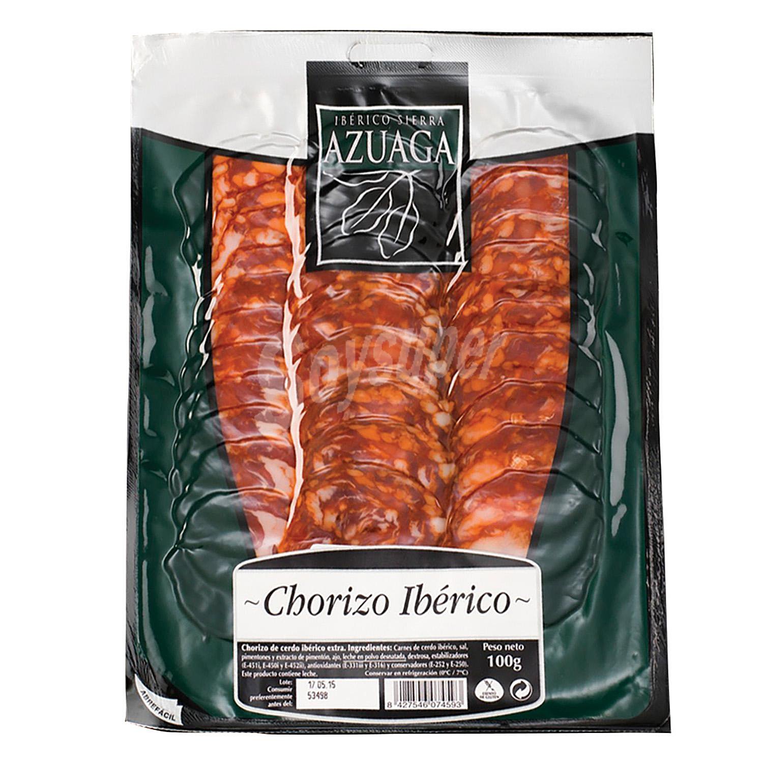 Chorizo ibérico de categoria extra, cortado en lonchas