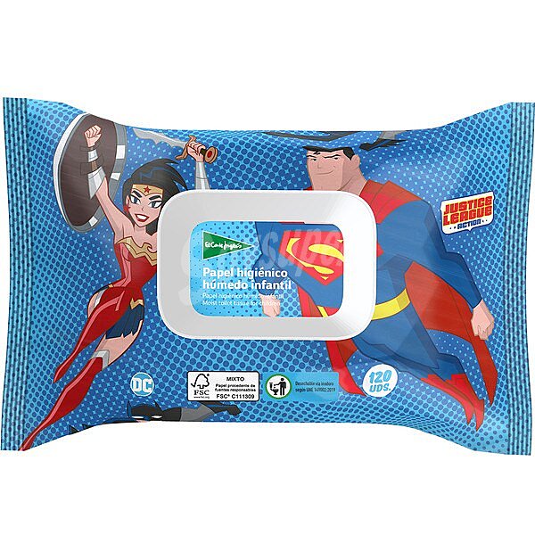 Papel higiénico húmedo infantil Justice League Action