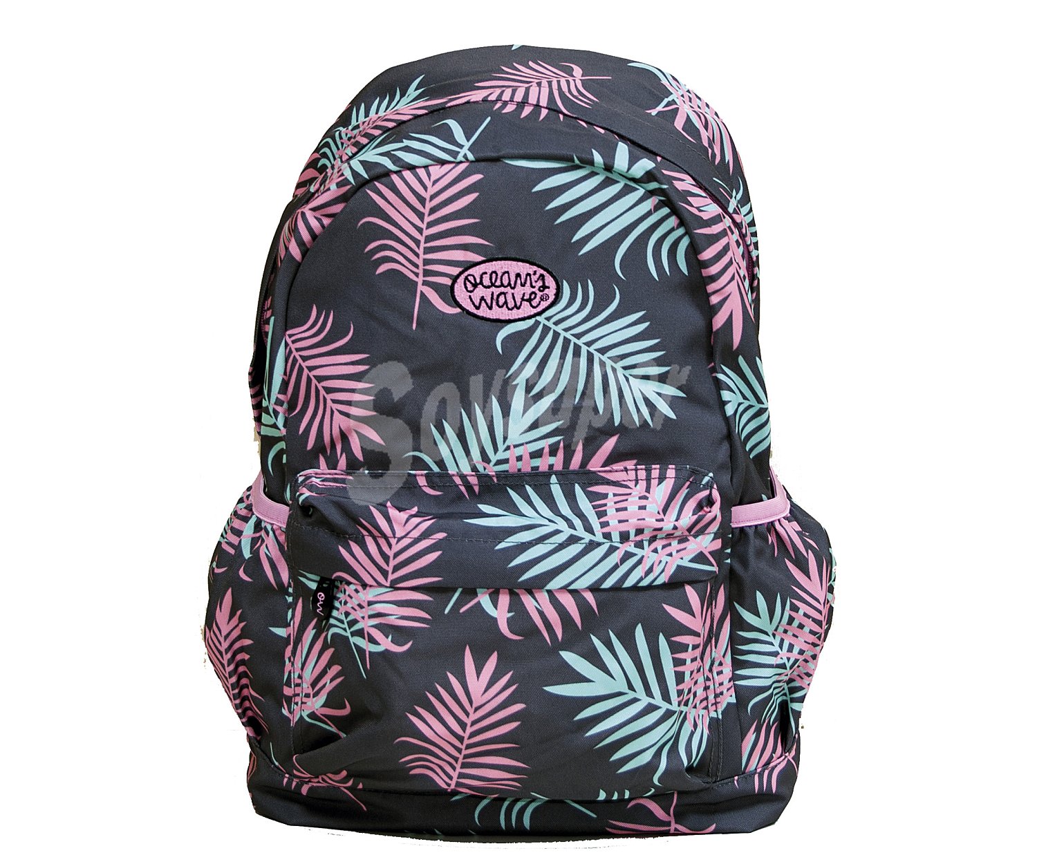 Mochila azul oscuro con estampado playero wave Aloha