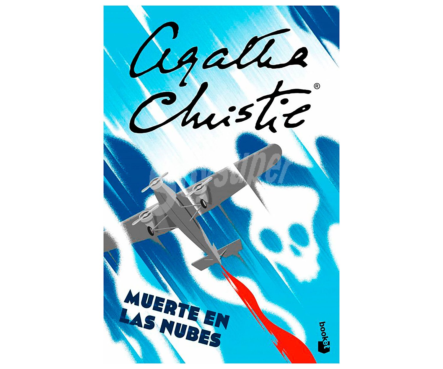 Muerte en las nubes, agatha christie, libro de bolsillo. Género: novela negra. Editorial Booket.