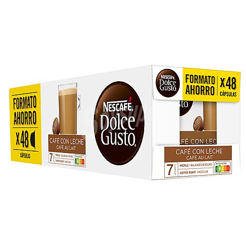 Nescafé dolce gusto Café con leche en cápsulas, Intensidad 7 nescafé dolce gusto