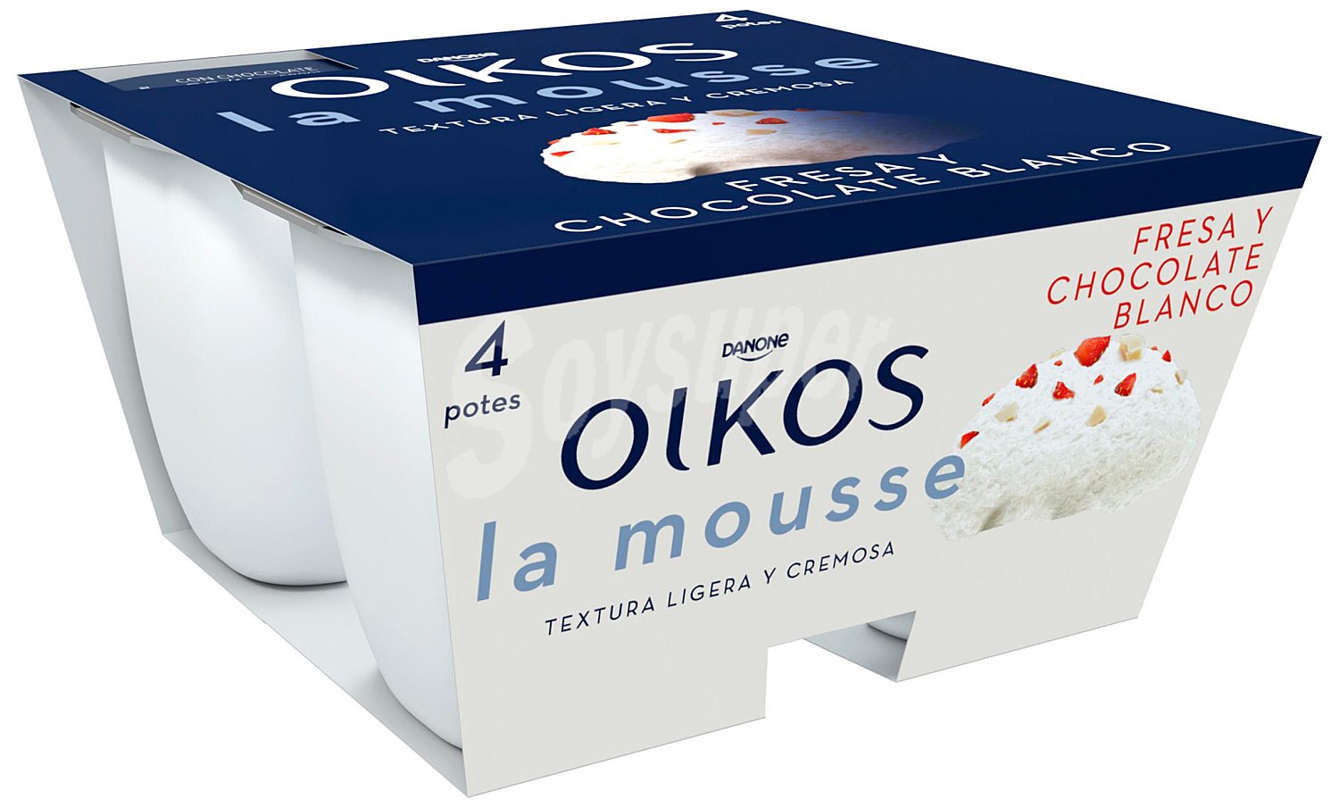 Mousse de fresas y chocolate blanco Danone Oikos Mousse sin gluten